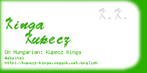 kinga kupecz business card